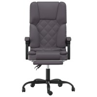 vidaXL Massage Reclining Office Chair Gray Faux Leather