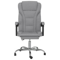 vidaXL Reclining Office Chair Light Gray Fabric