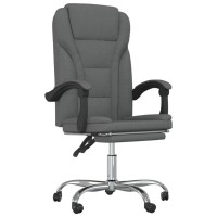 Vidaxl Reclining Office Chair Dark Gray Fabric