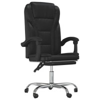 Vidaxl Reclining Office Chair Black Faux Leather