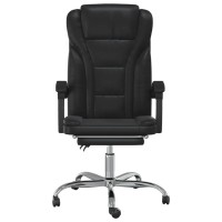 Vidaxl Reclining Office Chair Black Faux Leather