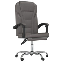 vidaXL Reclining Office Chair Gray Faux Leather