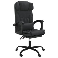 Vidaxl Reclining Office Chair Black Faux Leather