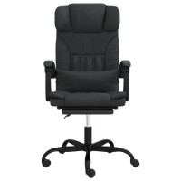 Vidaxl Reclining Office Chair Black Faux Leather