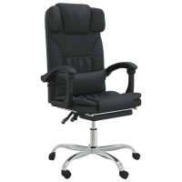 vidaXL Massage Reclining Office Chair Black Faux Leather