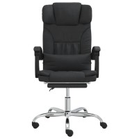 vidaXL Massage Reclining Office Chair Black Faux Leather