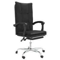 Vidaxl Reclining Office Chair Black Faux Leather