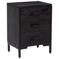 Vidaxl Bedside Cabinet Black 15.7X11.8X21.7 Solid Wood Pine