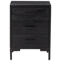 Vidaxl Bedside Cabinet Black 15.7X11.8X21.7 Solid Wood Pine