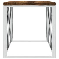 vidaXL Coffee Table Stainless Steel and Solid Wood Reclaimed