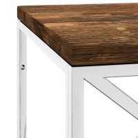 vidaXL Coffee Table Stainless Steel and Solid Wood Reclaimed