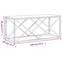 vidaXL Coffee Table Stainless Steel and Solid Wood Acacia