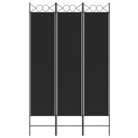 Vidaxl 3-Panel Room Divider Black 47.2X78.7 Fabric