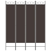 Vidaxl 4-Panel Room Divider Brown 63X78.7 Fabric