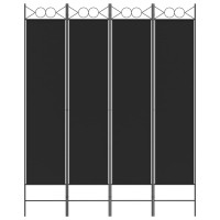 Vidaxl 4-Panel Room Divider Black 63X78.7 Fabric