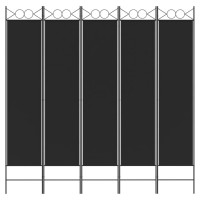 Vidaxl 5-Panel Room Divider Black 78.7X78.7 Fabric