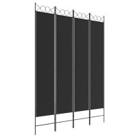 Vidaxl 4-Panel Room Divider Black 63X86.6 Fabric
