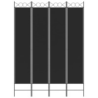 Vidaxl 4-Panel Room Divider Black 63X86.6 Fabric