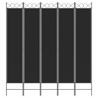 Vidaxl 5-Panel Room Divider Black 78.7X86.6 Fabric