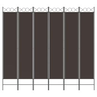 Vidaxl 6-Panel Room Divider Brown 94.5X86.6 Fabric