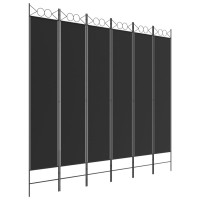 Vidaxl 6-Panel Room Divider Black 94.5X86.6 Fabric