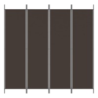 Vidaxl 4-Panel Room Divider Brown 78.7X78.7 Fabric