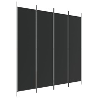 Vidaxl 4-Panel Room Divider Black 78.7X78.7 Fabric