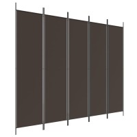 Vidaxl 5-Panel Room Divider Brown 98.4X78.7 Fabric