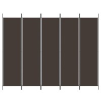 Vidaxl 5-Panel Room Divider Brown 98.4X78.7 Fabric