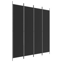 Vidaxl 4-Panel Room Divider Black 78.7X86.6 Fabric