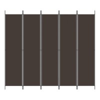 Vidaxl 5-Panel Room Divider Brown 98.4X86.6 Fabric