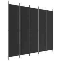 Vidaxl 5-Panel Room Divider Black 98.4X86.6 Fabric