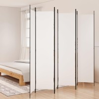 Vidaxl 6-Panel Room Divider White 118.1X86.6 Fabric