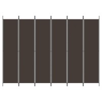 Vidaxl 6-Panel Room Divider Brown 118.1X86.6 Fabric