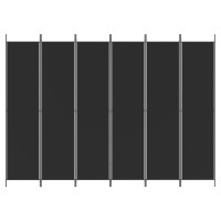 Vidaxl 6-Panel Room Divider Black 118.1X86.6 Fabric