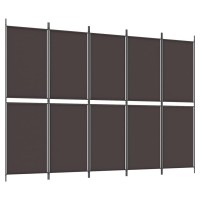 Vidaxl 5-Panel Room Divider Brown 98.4X70.9 Fabric