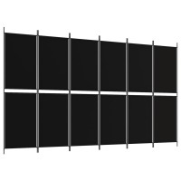 Vidaxl 6-Panel Room Divider Black 118.1X70.9 Fabric