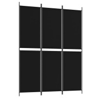 Vidaxl 3-Panel Room Divider Black 59.1X78.7 Fabric