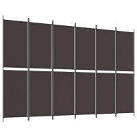 Vidaxl 6-Panel Room Divider Brown 118.1X78.7 Fabric