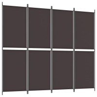 Vidaxl 4-Panel Room Divider Brown 78.7X86.6 Fabric