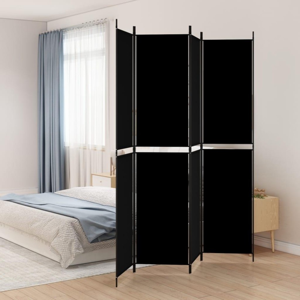 Vidaxl 4-Panel Room Divider Black 78.7X86.6 Fabric