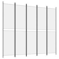 Vidaxl 5-Panel Room Divider White 98.4X86.6 Fabric