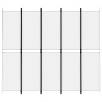 Vidaxl 5-Panel Room Divider White 98.4X86.6 Fabric