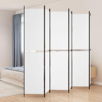 Vidaxl 6-Panel Room Divider White 118.1X86.6 Fabric