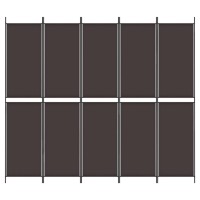 Vidaxl 6-Panel Room Divider Brown 118.1X86.6 Fabric