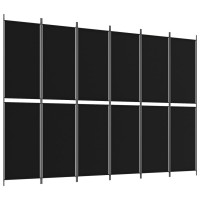 Vidaxl 6-Panel Room Divider Black 118.1X86.6 Fabric