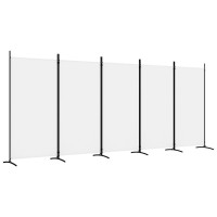 Vidaxl 5-Panel Room Divider White 170.5X70.9 Fabric