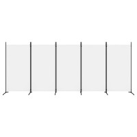 Vidaxl 5-Panel Room Divider White 170.5X70.9 Fabric