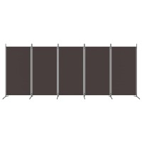 Vidaxl 5-Panel Room Divider Brown 170.5X70.9 Fabric