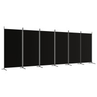 Vidaxl 6-Panel Room Divider Black 204.7X70.9 Fabric